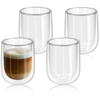 Navaris Gläser-Set 4x doppelwandige Gläser 450ml - Thermogläser, Glas weiß