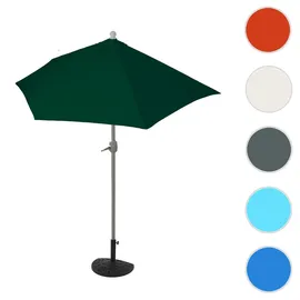 MCW Sonnenschirm halbrund Lorca, Halbschirm Balkonschirm, UV 50+ Polyester/Alu 3kg ~ Sichtschutz, Sonnenschirme