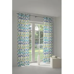 Vorhang WIRTH "Berlare", blau, B:132cm H:185cm, Baumwolle, Polyester, Gardinen, nach Maß