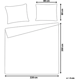 Beliani Morningside Floral Grau/Weiß 200 x 220 cm + 2 x 40 x 80 cm