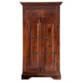 MASSIVMOEBEL24.DE Schrank Akazie 72x38x132 nougat lackiert Oxford 525