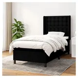 Lattenrost mit Matratze, Schwarz, 90 x 190 cm, Stoff, Plattformbett mit Lattenhalter, einfache Montage, für Schlafzimmer, Erwachsene