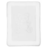 KiGaTex Bettdecke mit Bärchensteppung 100 x 135 cm für Kinder - Babys, Allergiker-geeigneten, für angenehme Träume - Weiß