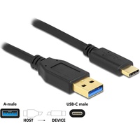 DeLOCK USB 3.1 Kabel, USB-C 3.1 [Stecker]/USB-A 3.1 [Stecker] schwarz, 3m (84006)