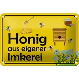 Femer Blechschild Hinweis 18x12cm Honig aus eigener Imkerei