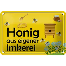 Femer Blechschild Hinweis 18x12cm Honig aus eigener Imkerei
