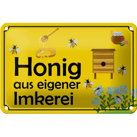 Femer Blechschild Hinweis 18x12cm Honig aus eigener Imkerei