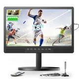 DESOBRY 18" Kleiner Fernseher mit Antenne, tragbarer Fernseher mit Freeview DVB/T2 Tuner, 6000mAh Akku Mini TV mit Ständer für Outdoor Camping, Schlafzimmer, Küche