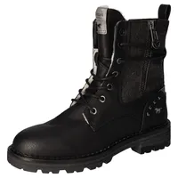 Mustang Damen Moderne Schnürboots, Logoschriftzüge Gr. 39, schwarz -