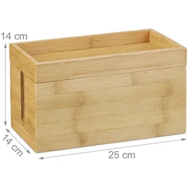 Relaxdays Kabelbox 26 x 14 x 14 cm 1-tlg. braun