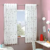 Delindo Lifestyle Fluoreszierende Kinderzimmer Gardine Magic, 140x175 cm, 1 Stück, verdeckte Schlaufen oder Kräuselband, moderner weißer blickdichter Fenstervorhang für Mädchen und Jungen