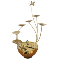 KÖHKO® Zimmerbrunnen Goldblumentopf mit LED-Beleuchtung