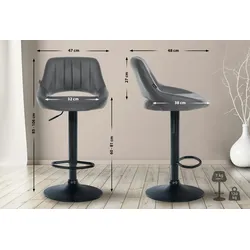 CLP Barhocker Milet Kunstleder grau/schwarz