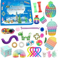 JUSHINI Weihnachts Countdown Adventskalender 2021 Kinder Sensory Zappelspielzeug Sets, Popit Simple Dimple Fidget Toys Adventskalender Set Weihnachten Geschenkbox für Kinder HO-50