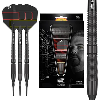 Target Darts Gabriel Clemens Softdarts 19g 90% Tungsten Schwarz Dartpfeile mit Kunststoffspitze
