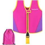 Petiyark Verstellbare Schwimmweste Kinder, Neopren Schwimmhilfe für Kinder, Leicht und komfortabel, Schwimmtraining Unterstützen, Geeignet für Jungen und Mädchen im Alter von 2-3 Jahren - Rosa, M