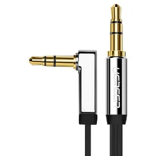 UGREEN Aux Kabel Auto 3.5 mm klinkenkabel 90 Grad Aux Kabel mit Winkelstecker für Auto Audiosystem, TV, Soundbar, Lautsprecher, Handy, Kopfhörer usw.(1m)