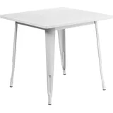 Flash Furniture Felix Tisch für Innen- und Außenbereich, quadratisch, 80 cm, Weiß