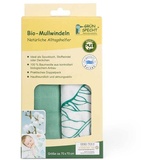 Grünspecht Bio-Mullwindeln Blätter-Motiv (2St)