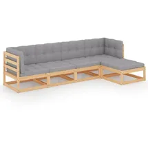vidaXL Garten-Lounge-Set 5-tlg. grau Kiefer