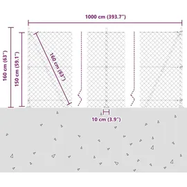 vidaXL Zaunpfosten 10 x 1,5 m Grün/Stahl