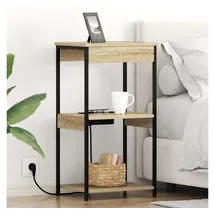 vidaXL Nachtschrank mit Regal 41 x 31 x 76 cm Beige