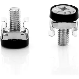 deleyCON M6 Käfigmuttern Schrauben Set für Netzwerkschränke - 20er Set Patchpanel Racks Servergehäuse 19 Zoll 10 Zoll Montagesatz Stahl