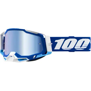 100% Racecraft 2, Crossbrille verspiegelt - Blau/Weiß/Hellblau Blau-Verspiegelt
