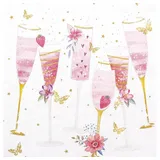 Home fashion 20 Servietten Partygl?ser pink | Junggesellinnenabschied | Tischdeko | Decoupage | Serviettentechnik 33x33cm