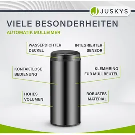 Juskys Automatik Mülleimer mit Sensor - Schwarz
