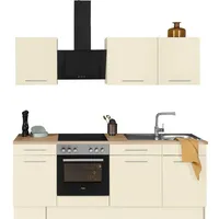 WIHO KÜCHEN Küchenzeile »Ela, Breite 220 cm,«, Soft-Close-Funktion, höhenverstellbare Füße, ohne E-Geräte, gelb