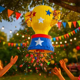 Relaxdays Pinata Pokal HBT 38x30,5x19 cm Mehrfarbig