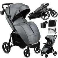 MOMI MIYA Kinderwagen - grau, leicht, mit verstellbarer Fußstütze