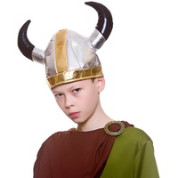 Kinder Wikinger Helm Kostüm Historisch Welt Buch Tag Kostüm Hut Zubehör