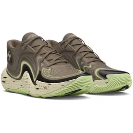Under Armour Spawn 6 Mid Camo Basketballschuhe 200 - taupe dusk/black/retro green 44.5