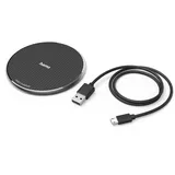 Hama Wireless Charger QI-FC10 10 W, kabelloses Smartphone-Ladepad, Schwarz