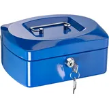 Alco Geldkassette Stahlblech mit Schloss 205x160x85mm blau
