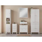 Home affaire Waschbeckenunterschrank Tina Badmöbel, Schrank, Breite 60 cm, Massivholz weiß