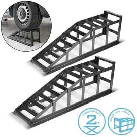 STAHLWERK Auffahrrampe GT-14 ST 2er Set Mit 2 Tonnen Tragkraft Auffahrbock