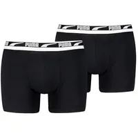 Puma Boxershorts PUMA MEN EVERYDAY MULTI LOGO BOXERS 2P (2er Pack) Komfortabler Logobund schwarz L