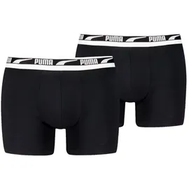Puma Boxershorts PUMA MEN EVERYDAY MULTI LOGO BOXERS 2P (2er Pack) Komfortabler Logobund schwarz L