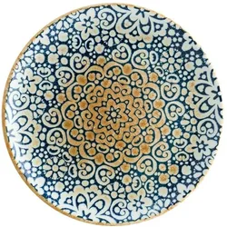6x Bonna Alhambra Teller flach 27cm 3cm hoch Blau Beige Porzellan ALHGRM27DZ Speiseteller Tafel Geschirr