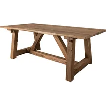 MASSIVMOEBEL24.DE Esstisch Teak 270x100x78 natur unbehandelt BASSANO #147 - Braun