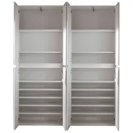 trendteam Garderoben-Set Mirror 8 Türen weiß