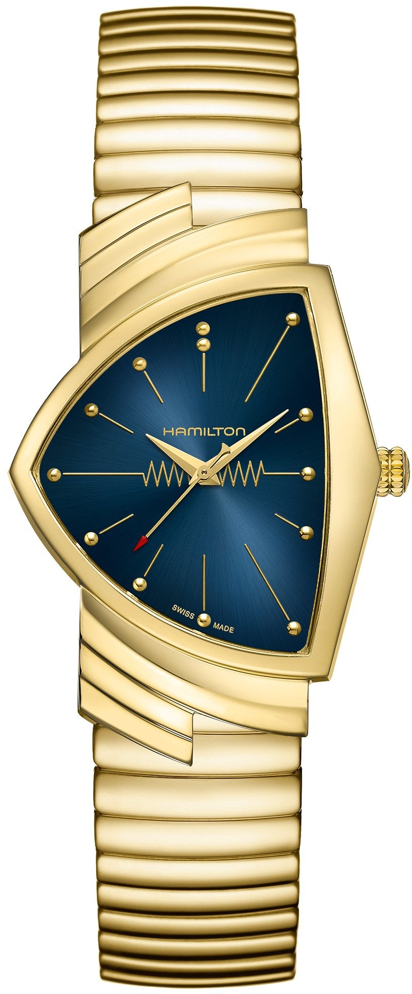 Hamilton H24301141 Unisex Armbanduhr Ventura Goldfarben/Blau