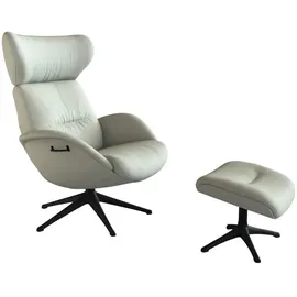 flexlux Relaxsessel FLEXLUX Leder 90 x 107 x 89 cm Weiß mit Kopfteil