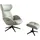 flexlux Relaxsessel FLEXLUX Leder 90 x 107 x 89 cm Weiß mit Kopfteil