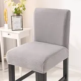 Meigeh Barhocker Stuhlhussen Bar Stuhlhussen Stuhlbezüge Stretch Hussen für Barhocker Bezug mit Rückenlehne 4er Set Grau