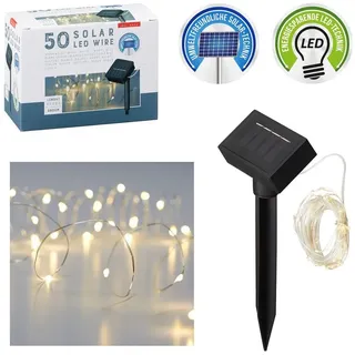 Cepewa 1 x Solar LED Lichterkette Kupferdraht Dekobeleuchtung Lichter 50 x LED Lichter (1 x LED Lichterkette)