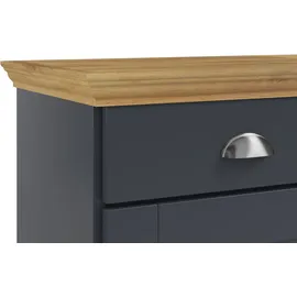 Home Affaire Sideboard HOME AFFAIRE "Motala", grau (anthrazit, eiche), B:125cm H:80cm T:35cm, Spanplatte, Sideboards, Sideboard, Kommode, 3 Schubladen und 2 verstellbare Einlegeböden, Breite 125 cm